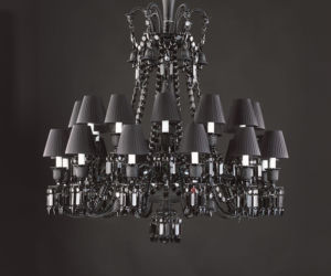 Baccarat – kryształowe kieliszki z obecnej oferty; pośrodku, z grubym szlifem – linia Harcourt
