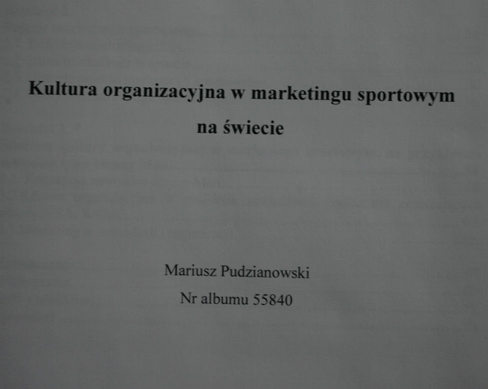 Praca Mariusza Pudzianowskiego