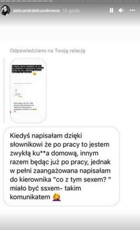 Aleksandra Kwaśniewska pokazała pikantne wiadomości