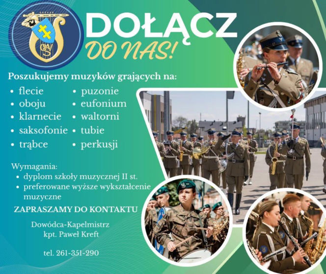 Orkiestra Wojskowa w Siedlcach ogłasza nabór