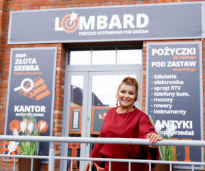 Katarzyna Skrzynecka na planie serialu Lombard. Życie pod zastaw