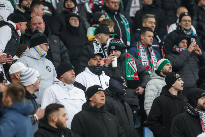 Kibice na meczu Piast Gliwice - Legia Warszawa