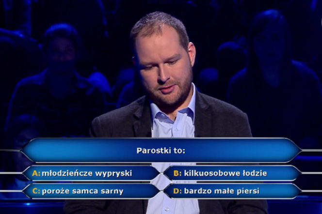 Parostki to...? Pytanie w Milionerach