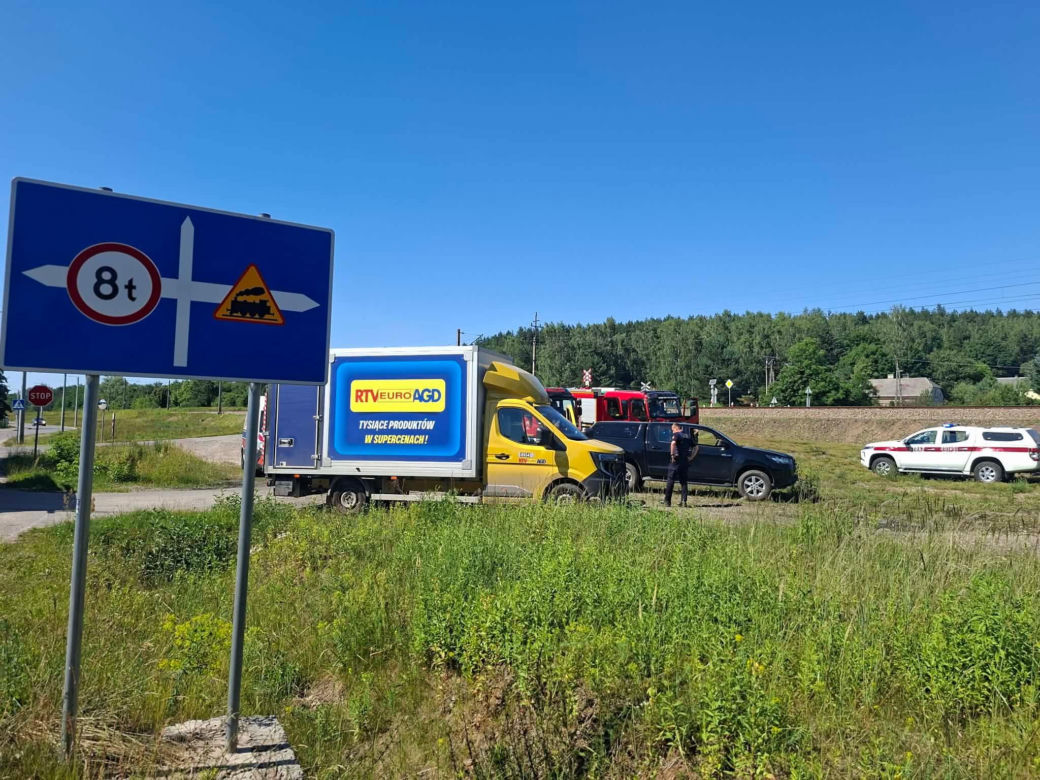 Wypadek na przejeździe kolejowym w Wąchocku