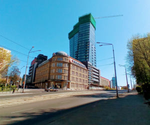 Budowa Hanza Tower - kwiecień 2020