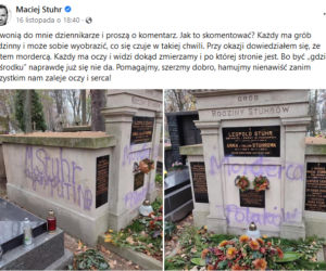 Czyszczą pomnik rodziny Stuhrów