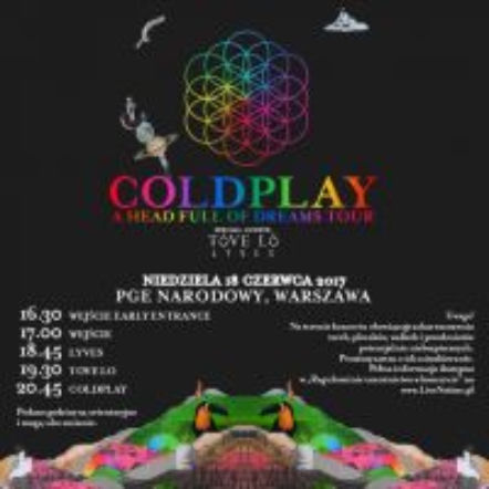 Coldplay w Polsce 2017: rozpiska godzinowa koncertu 