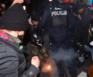 Manifestacja przed siedzibą MEN