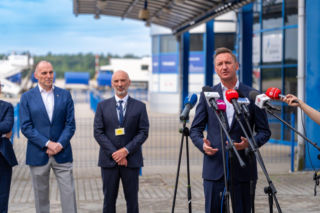 Nowa tymczasowa hala przylotów na lotnisku w Goleniowie