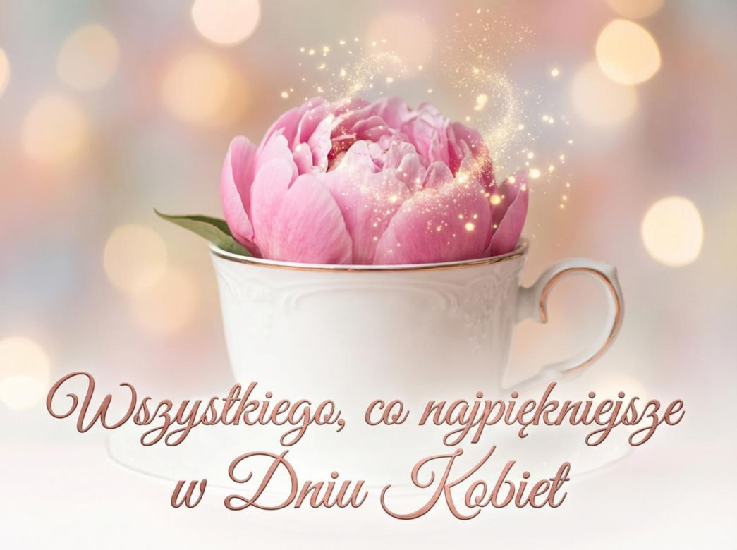 Piwonia w filiżance na Dzień Kobiet