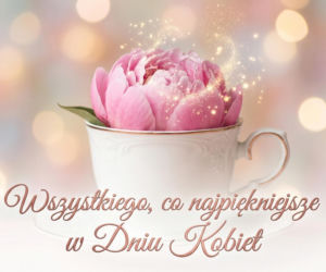 Piwonia w filiżance na Dzień Kobiet