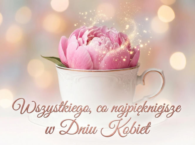 Piwonia w filiżance na Dzień Kobiet