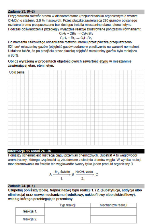 Matura rozszerzona 2022 chemia - arkusz PDF