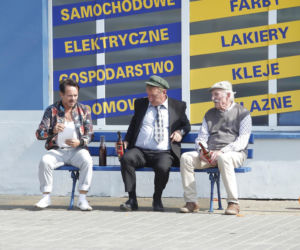 Ranczo. Pietrek (Piotr Pręgowski), Solejuk  (Sylwester Maciejewski), Stach Japycz (Franciszek Pieczka) - wrzesień 2014 r.