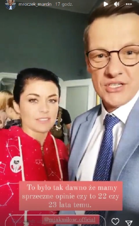 M jak miłość na planie. Piotrek (Marcin Mroczek), Kinga (Katarzyna Cichopek)