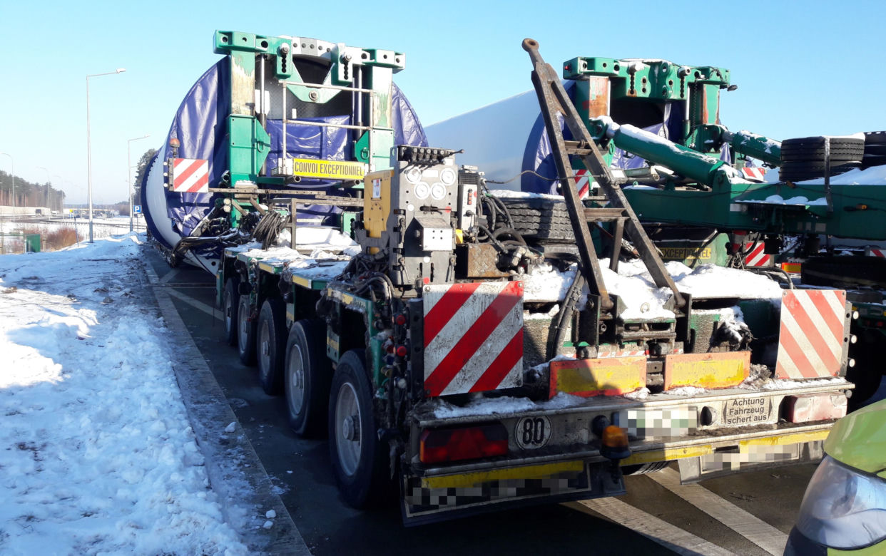Transport elementów wiatraków był niezgodny z prawem
