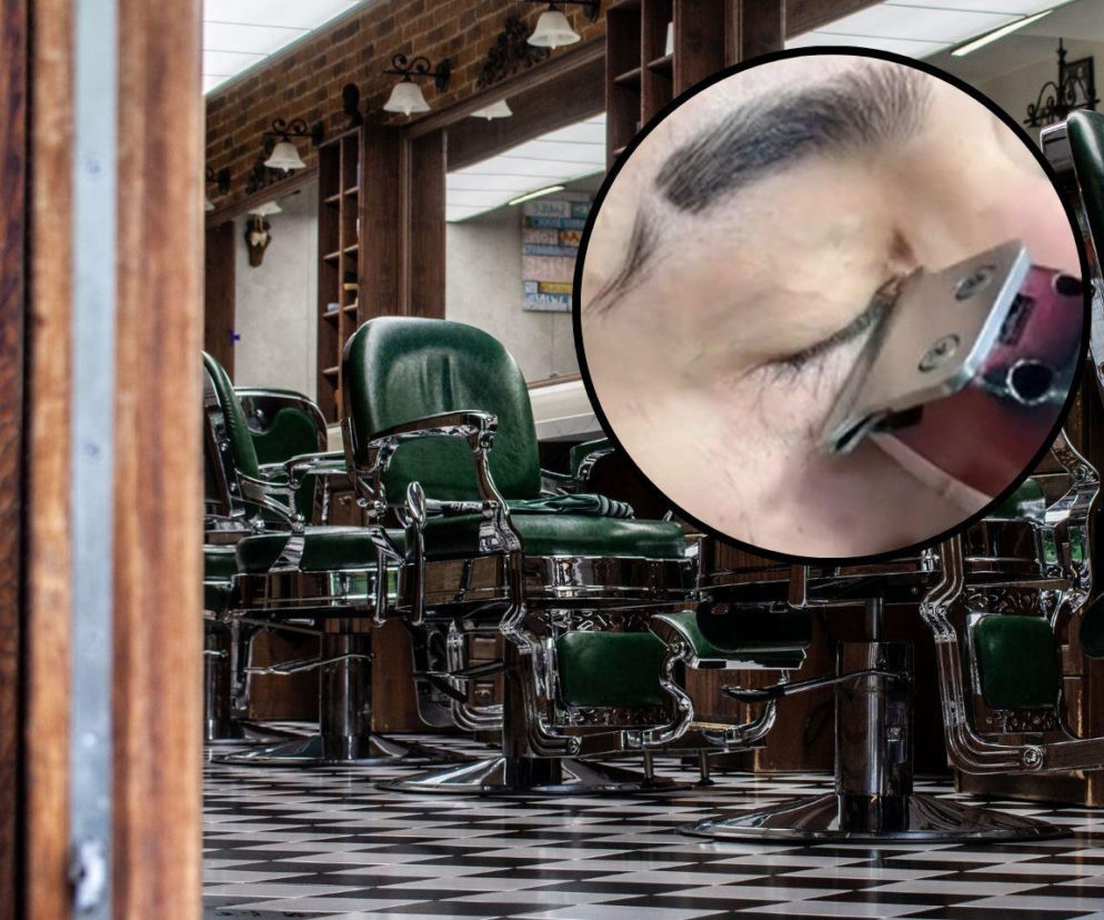 Wnętrze barber shopu. Na miniaturze zbliżenie na oko osoby podcinającej rzęsy trymerem. O trendzie przeczytasz na Eska.
