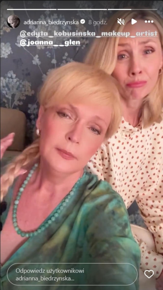 Barwy szczęścia nowy sezon na planie. Małgorzata (Adrianna Biedrzyńska), Malwina (Joanna Gleń)