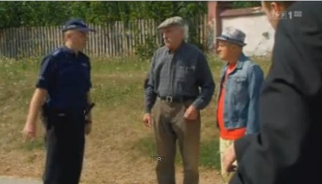 Ranczo 8 sezon odc. 98. Stasiek (Arkadiusz Nader), Stach Japycz (Franciszek Pieczka), Pietrek (Piotr Pręgowski)