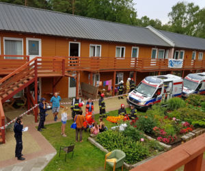 Zarwał się balkon pod kolonistami