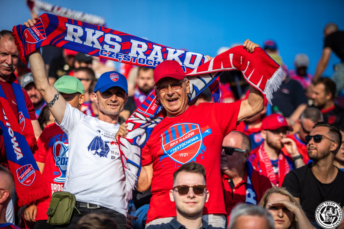 Kibice podczas meczu Raków Częstochowa - Jagiellonia Białystok 