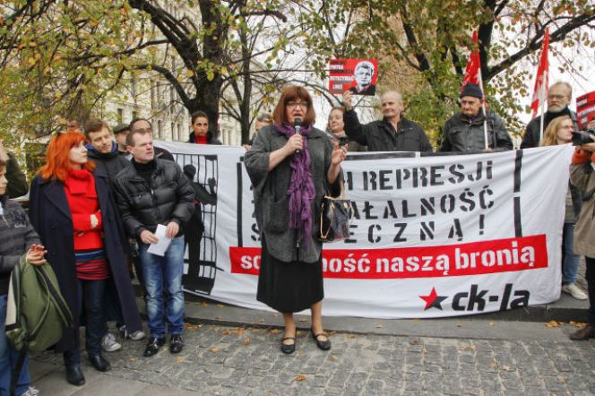 Pikieta w obronie Piotra Ikonowicza