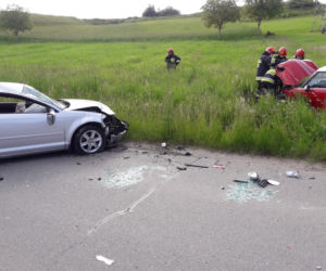 Nowy Sącz: Groźny wypadek na ulicy Juranda. Jedna osoba w szpitalu po zderzeniu trzech samochodów