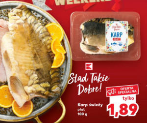 karp świeży, w cenie 1,89 zł/100 g