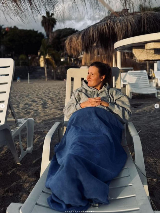 Olga Frycz z rodziną na wakacjach