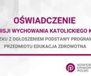 Komisja KEP z oświadczeniem ws. podstawy programowej edukacji zdrowotnej