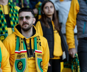 GKS Katowice - Lechia Gdańsk: Zdjęcia kibiców i zawodników z meczu 25. kolejki PKO BP Ekstraklasy