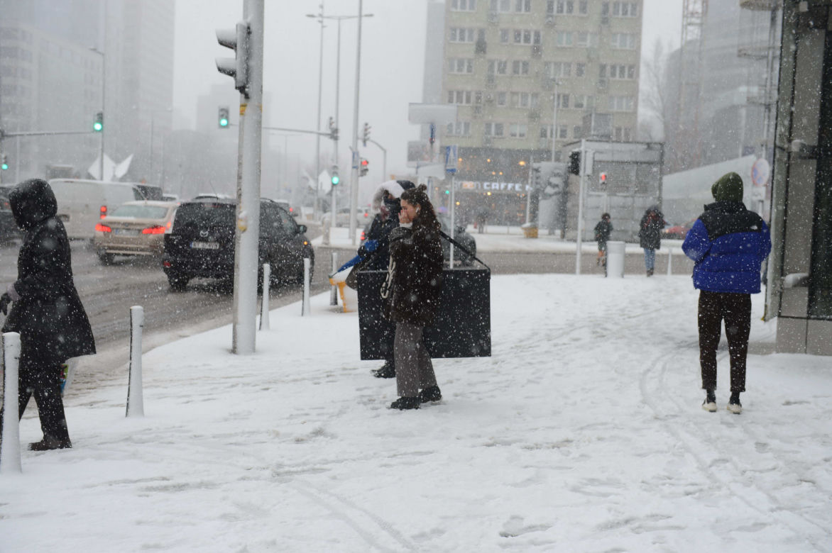 Śnieżyca w Warszawie