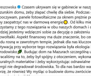 Dereszowska uciekła z Warszawy. Tak wygląda jej tajny azyl na Mazurach
