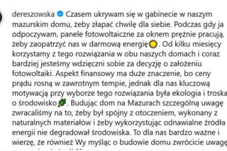 Dereszowska uciekła z Warszawy. Tak wygląda jej tajny azyl na Mazurach