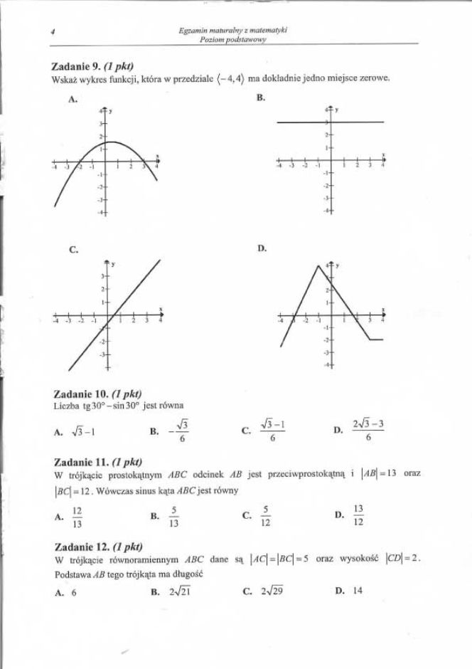 Matura 2012 matematyka podstawowy 