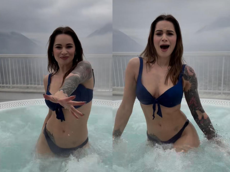 Ewelina Lisowska podgrzewa się w jacuzzi