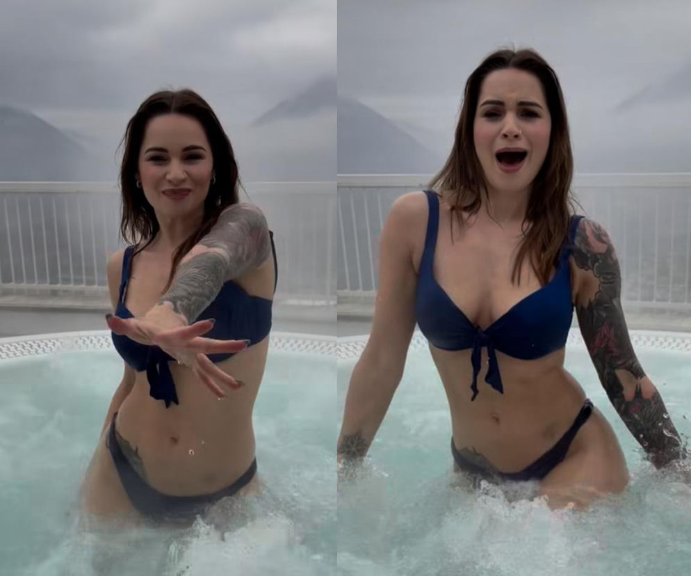 Ewelina Lisowska podgrzewa się w jacuzzi