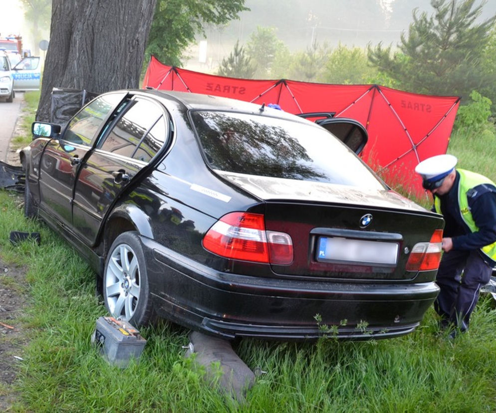 Śmiertelny wypadek w BMW. Samochód wydzwonił czołowo w drzewo