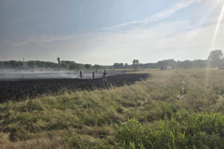 Przez kilka godzin strażacy walczyli z pożarem traw w powiecie mińskim