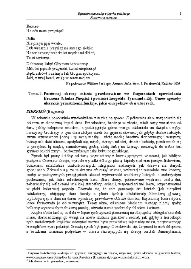 Matura 2014 polski rozszerzony