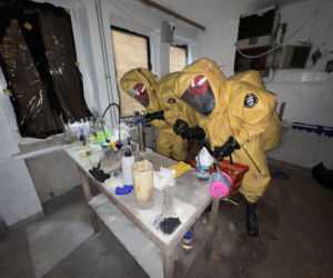 Potężne manewry strażaków na Pomorzu. Do akcji weszły psy ratownicze i policyjni antyterroryści