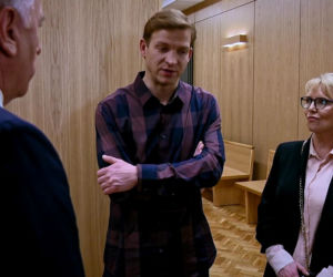 Barwy szczęścia odc. 2047. Łukasz Sadowski (Michał Rolnicki), Ludwik (Marek Lewandowski), Regina (Ewa Serwa)