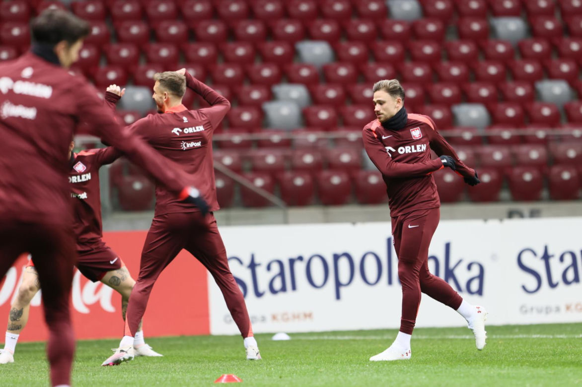 Trening reprezentacji Polski na PGE Narodowym przed meczem barażowym z Estonią o Euro 2024