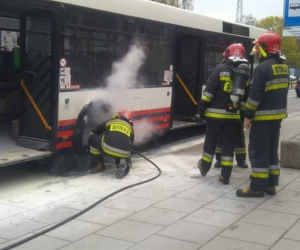 Pożar autobusu na Jagiellońskiej