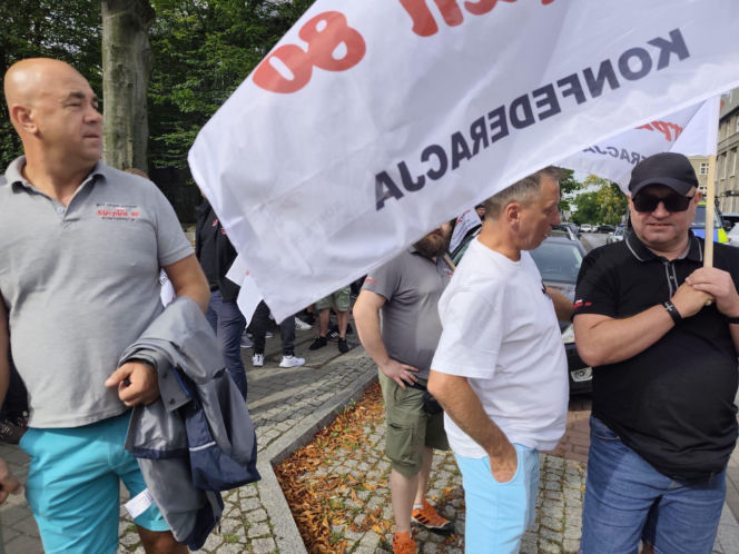 Protest górników i hutników