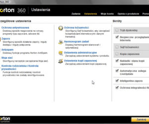 Polski Norton 360 4.0 - ustawienia