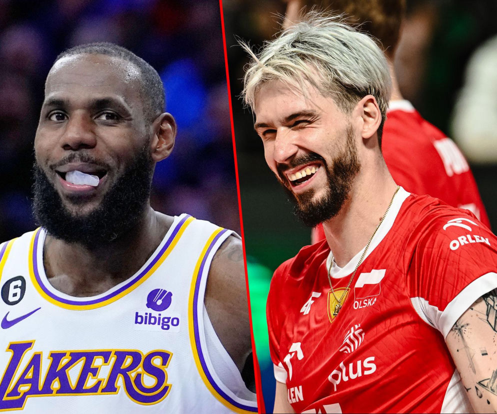Siatkarz Tomasz Fornal i LeBron James w stroju Lakers. O marzeniach sportowca o grze w NBA przeczytasz na SE.