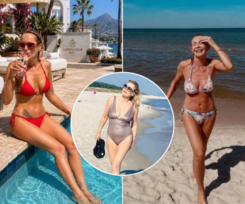 Paulina Smaszcz i Beata Ścibakówna w bikini na plaży. Na miniaturze Ewa Skibińska. O gwiazdach po 50. przeczytasz na SE.