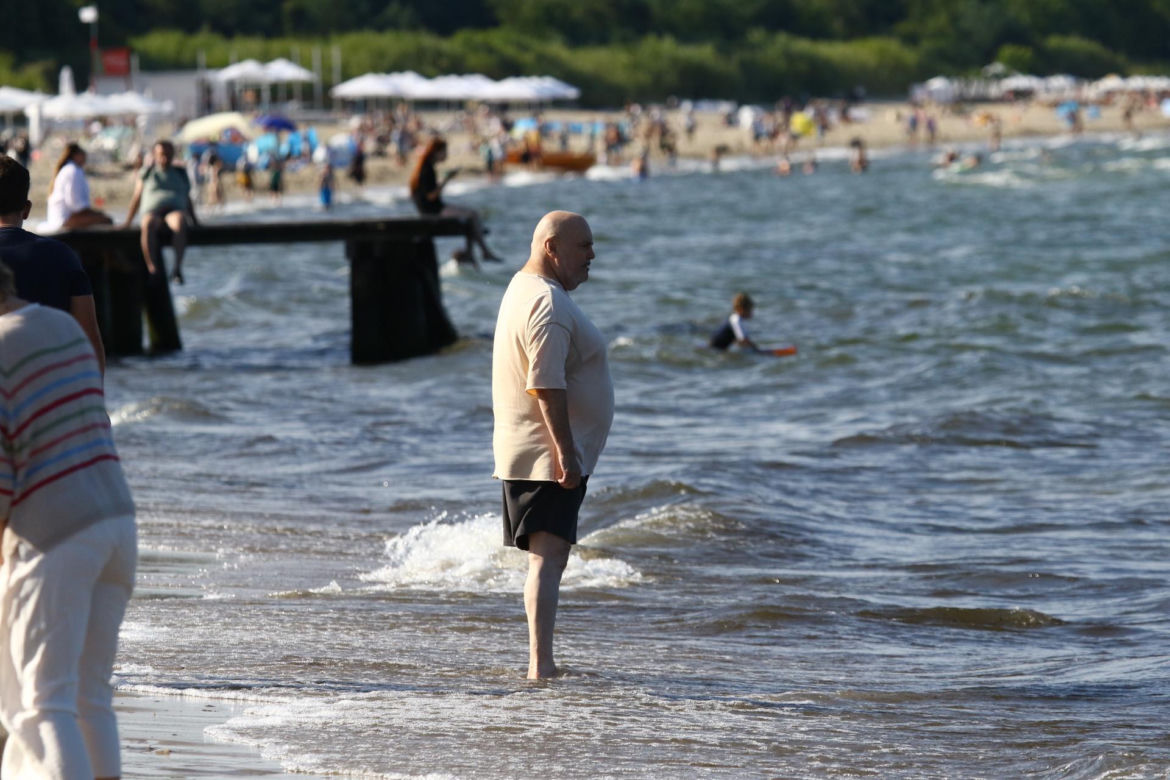 Marian Lichtman na plaży