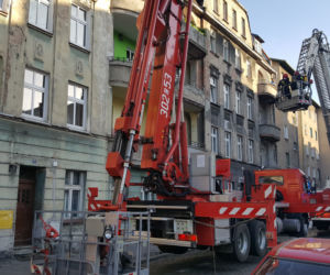 Pożar w kamienicy przy ulicy Kościuszki w Grudziądzu. Paliło się poddasze budynku